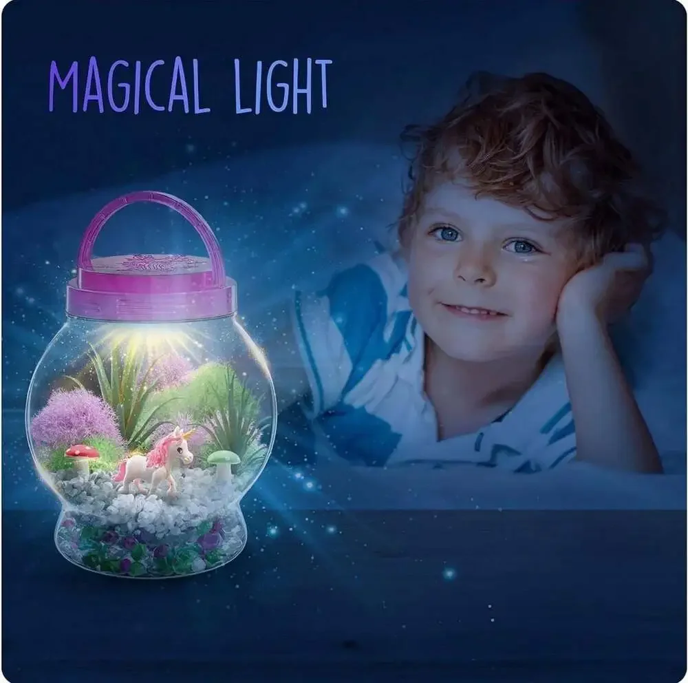 Dan&Darci Light-Up Unicorn Terrarium Kit for Kids - DIY Science &‎ Craft Set